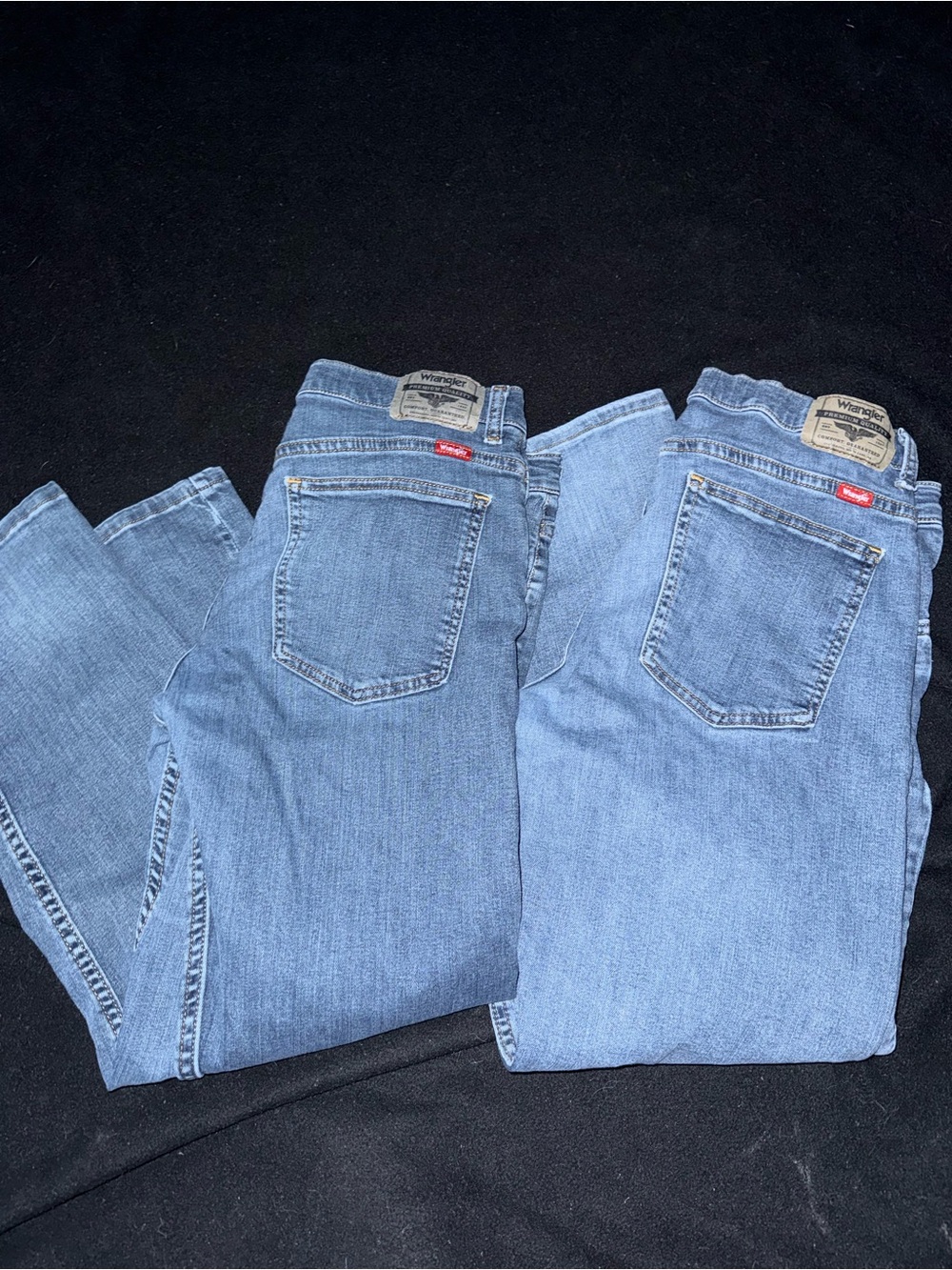 Wrangler Light and Dark Blue Denim Jeans Inside Tag Visible 2 pack boys size 16